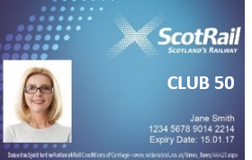 ScotRail Club 50 smartcard